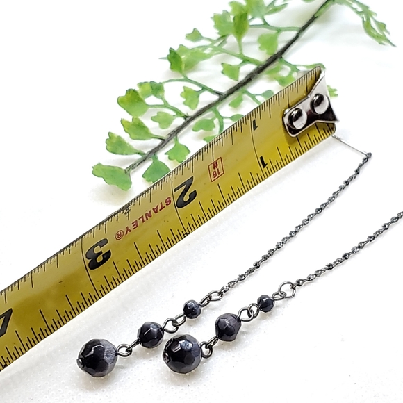 E346 Minimalist Faceted Bead Drop Earrings - Picture 10 of 14